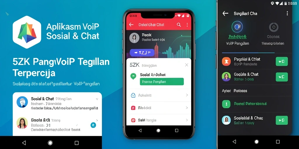 Tampilan antarmuka aplikasi 5ZK untuk VoIP Panggilan yang intuitif.