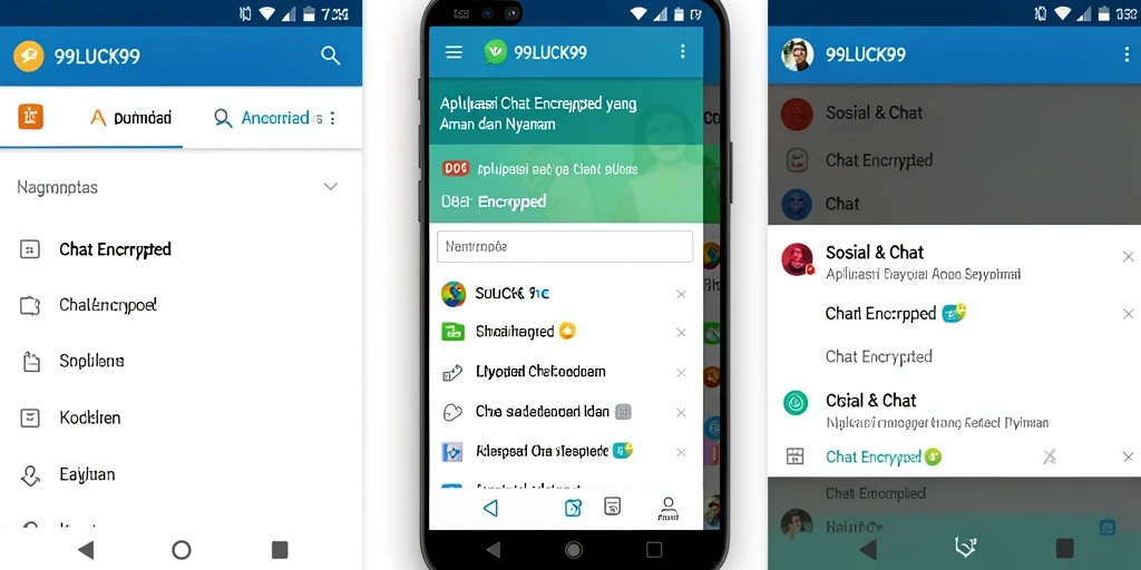 Tampilan antarmuka 99LUCK99 yang modern dan user-friendly untuk Chat Encrypted.