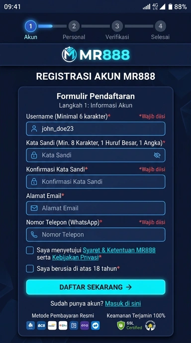 Cara Mudah Membuat Akun Baru mr888